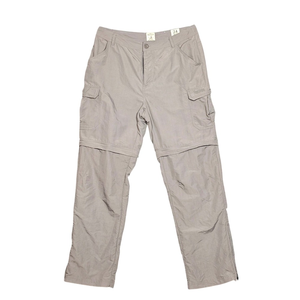 RedHead Brand Co Mens 34x32 Convertible Cargo Pants Zip Off Hiking Taupe Nylon